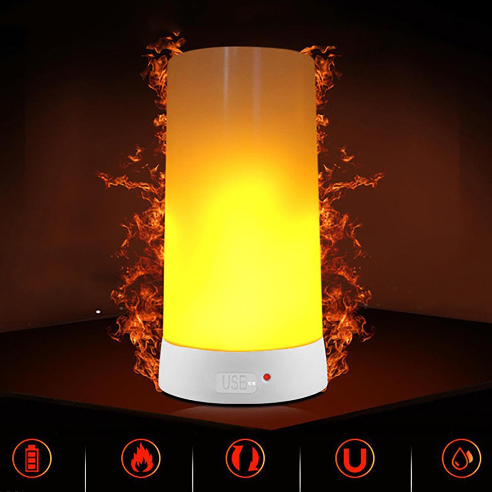 Led Flame Light Table Lamps with Remote Timer