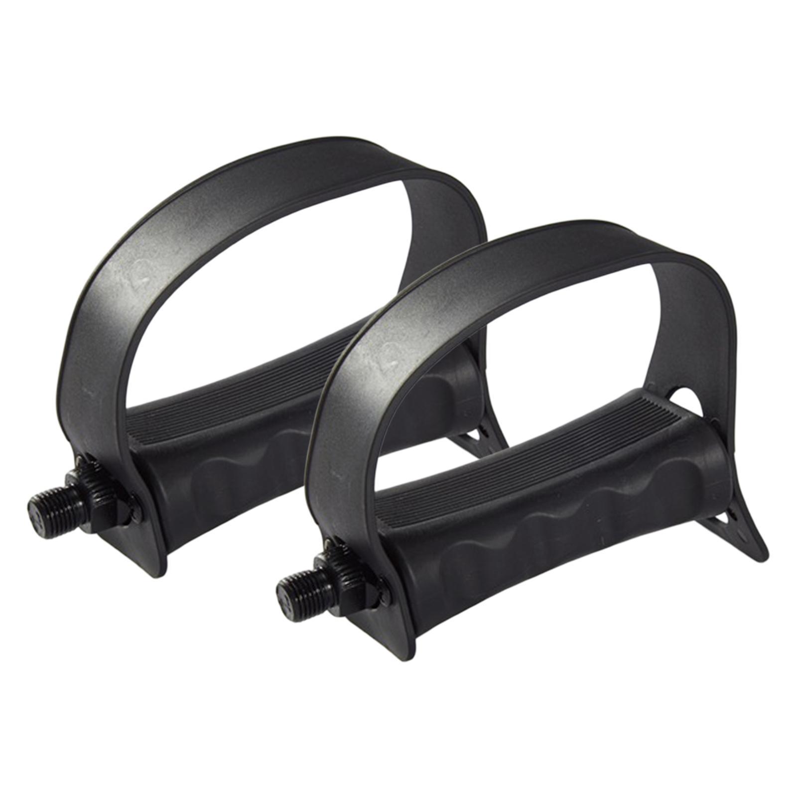 Stationary Bike Pedals - 1 Pair Exercise Bike Pedals with Straps, Fits for Flat Form Exerciser Equipment & Exercise Bike Bicycle