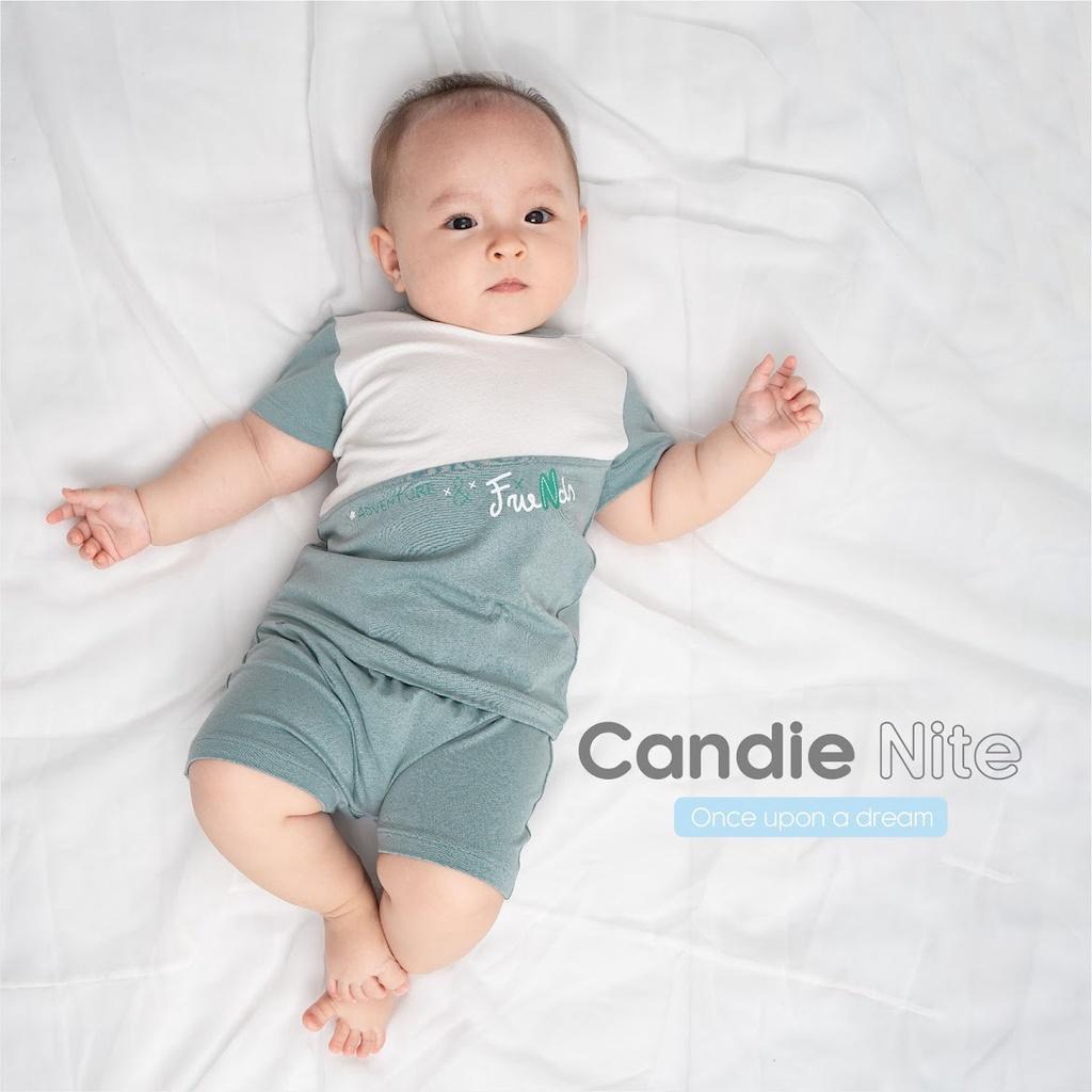 Bộ cộc tay Bamboo cotton Bu baby BBC130101 cho bé từ 6 tháng đến 4 tuổi - Xanh ghi