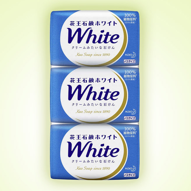 Combo 3 bánh xà phòng tắm trắng da KAO white Nhật Bản 3x130g