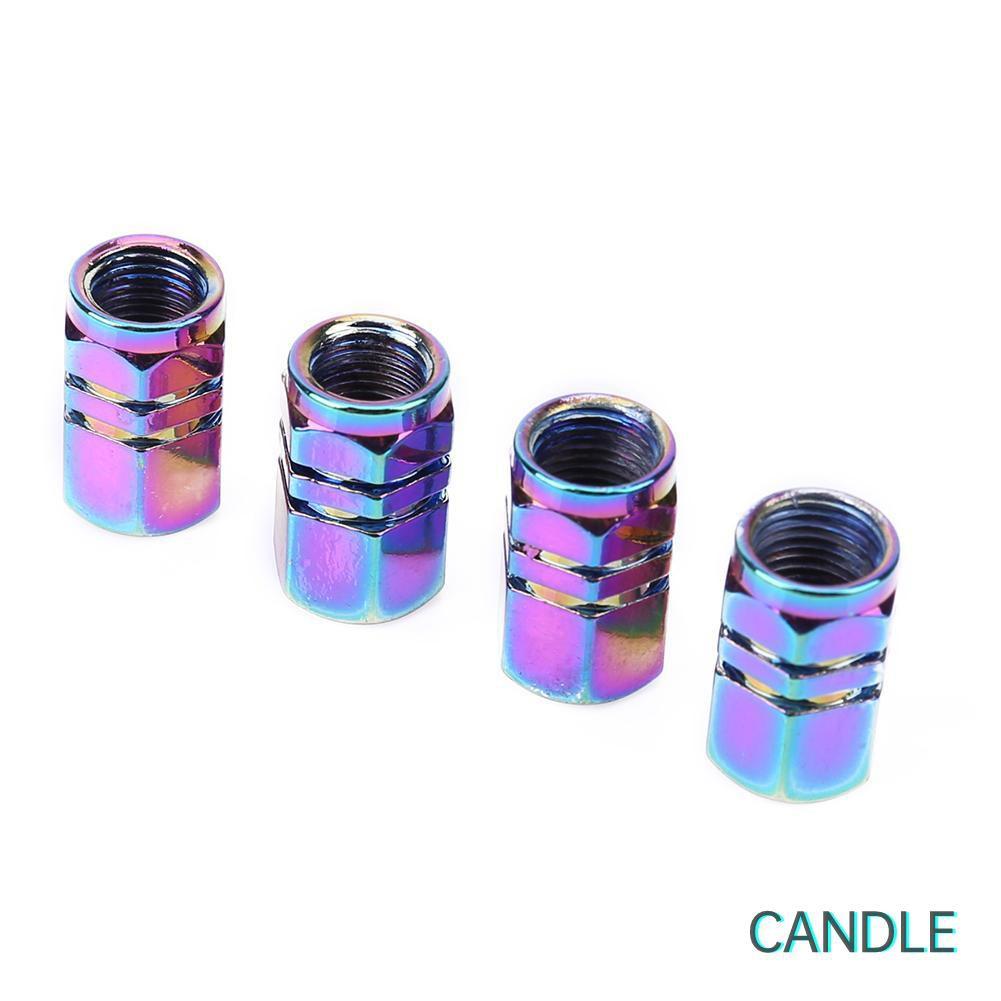 Bộ 4 Nắp Van Lốp Xe Hình Lục Giác Bằng Nhôm Nhiều Màu