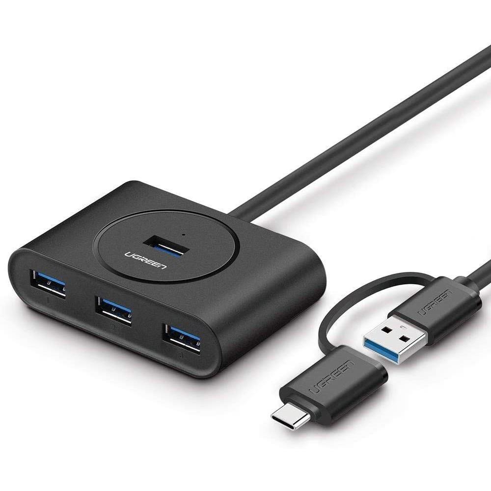 Bộ chia cổng USB 3.0 / USB type C sang 4 cổng USB 3.0 dài 1m UGREEN 40850 - Hàng chính hãng