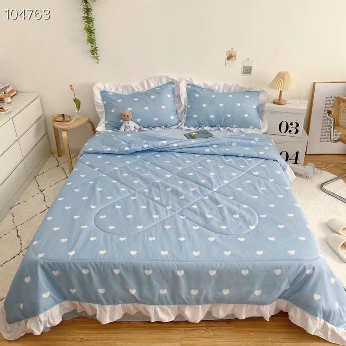 Set Chăn Ga Cotton Đũi-Đũi Bèo Cao Cấp Mới