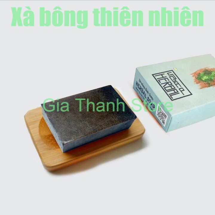 Xà bông Sinh Dược - Cao thảo dược - Xà phòng thảo dược  mẫu bao bì vẽ mộc, Có mùi hương nồng đặc trưng từ thảo dược, giúp thư giãn, giải tỏa căng thẳng sau khi tắm và hiệu quả cho các chứng dị ứng, mấn ngứa.