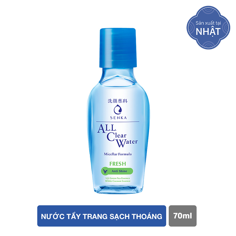 Bộ sản phẩm Senka dưỡng da trắng hồng ngày và đêm (Nước tẩy trang Senka Fresh 70ml + SRM Senka Perfect Whip 50g + Kem trắng da ban đêm Senka 50g + Kem trắng da ban ngày Senka 50g)