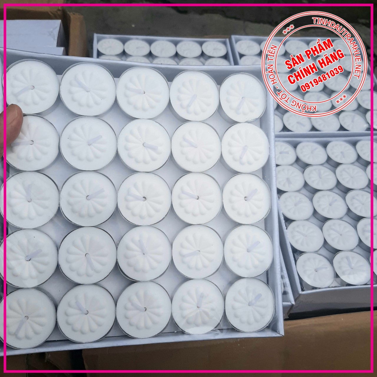 Combo 2 Hộp 100 Viên Nến Tealight Cháy 2h Không Mùi Không Khói - Nến Xông Tinh Dầu