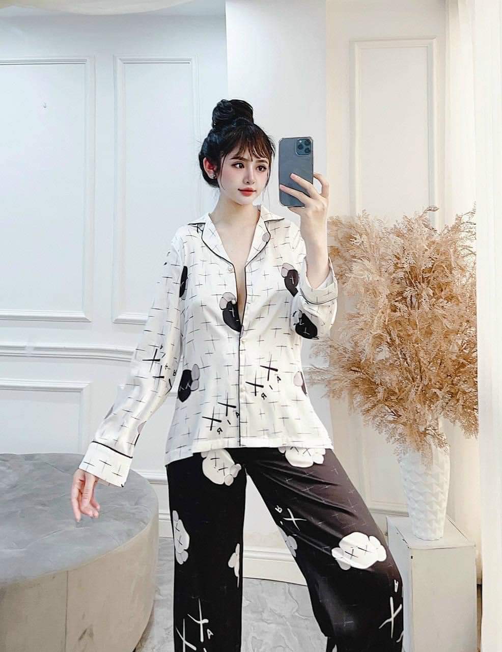 Bộ Pijama Hàng Thiết Kế Lụa Cao Cấp Loại 1