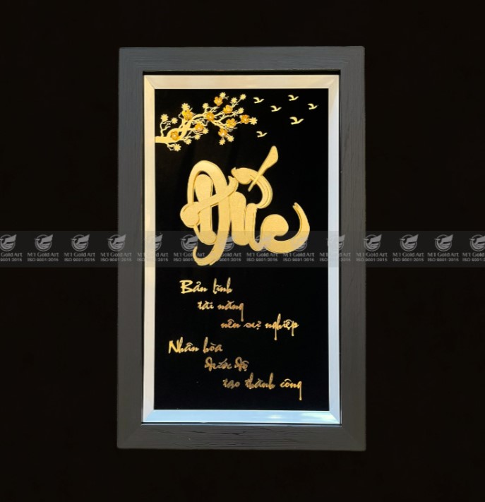 Tranh chữ Đức dát vàng 24k MT Gold Art- Hàng chính hãng, trang trí nhà cửa, phòng làm việc, quà tặng sếp, đối tác, khách hàng, tân gia, khai trương