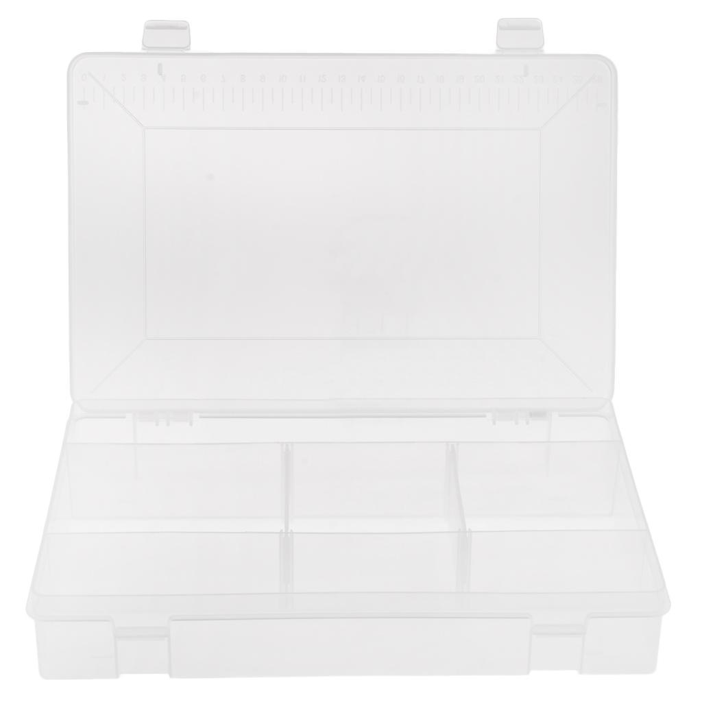 5 Compartments Clear Plastic Fishing Tackle Box Lures Bait Storage Case