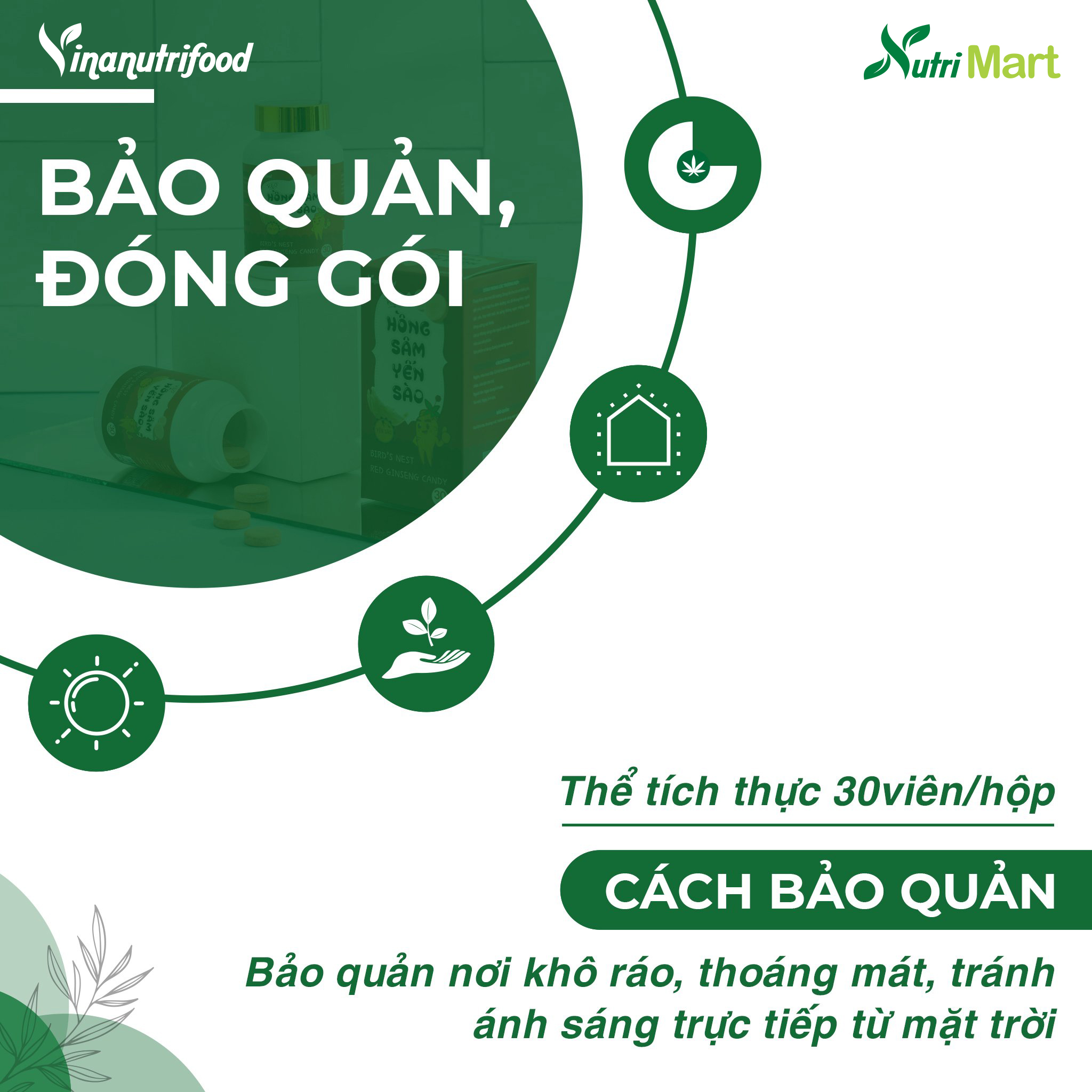 Kẹo hồng sâm Yến Sào được làm từ hồng sâm cao cấp, yến sào hảo hạng tốt cho sức khỏe, vị ngọt tinh khiết từ đường ăn kiêng Isomalt an toàn, dùng được cho mọi lứa tuổi, đặc biệt là trẻ em biếng ăn, kém hấp thu dinh dưỡng, hộp 30 viên