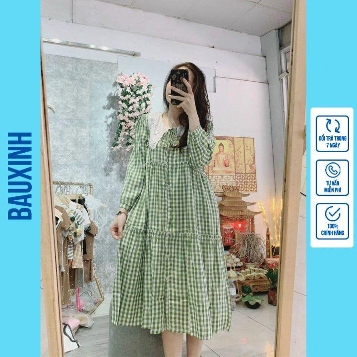 VÁY BẦU CÔNG SỞ HÀNG THIẾT KẾ - ĐẦM BẦU THU ĐÔNG DÁNG SUÔNG RỘNG DÀI TAY CỔ BÈO TRẮNG FREE SIZE