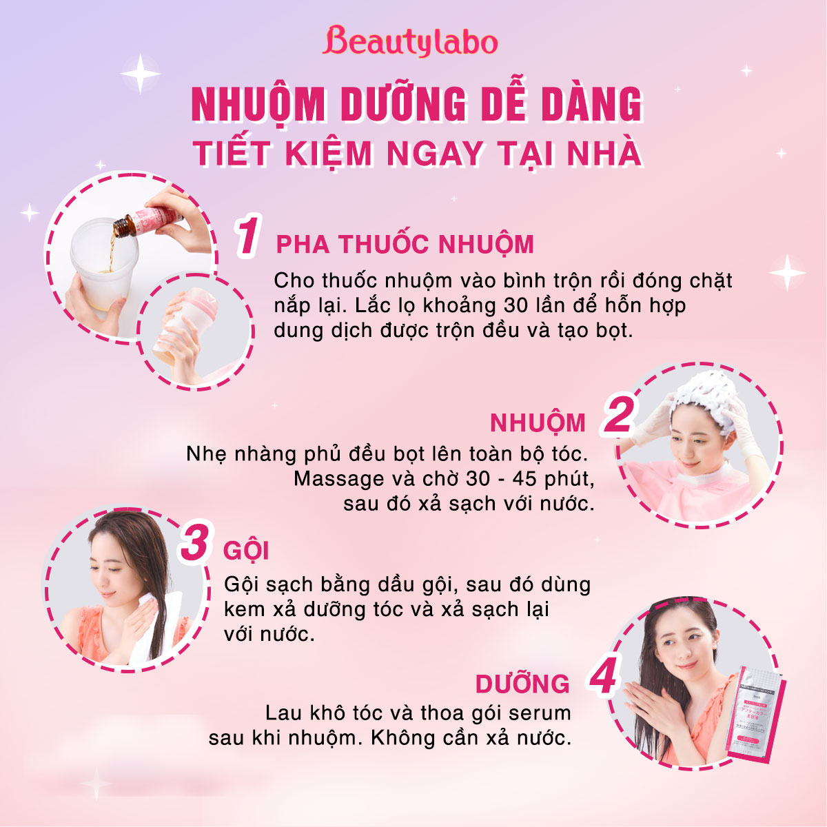 Thuốc nhuộm tóc tạo bọt Beautylabo – Whip Hair Color Nhật Bản