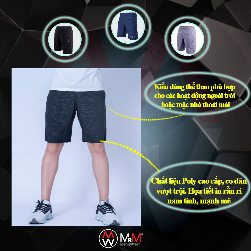 Combo 2 quần đùi nam, quần Short Gió nam thể thao Họa Tiết Rằn Ri trẻ trung năng động, thoáng mát co giãn 4 chiều MRM Manlywear