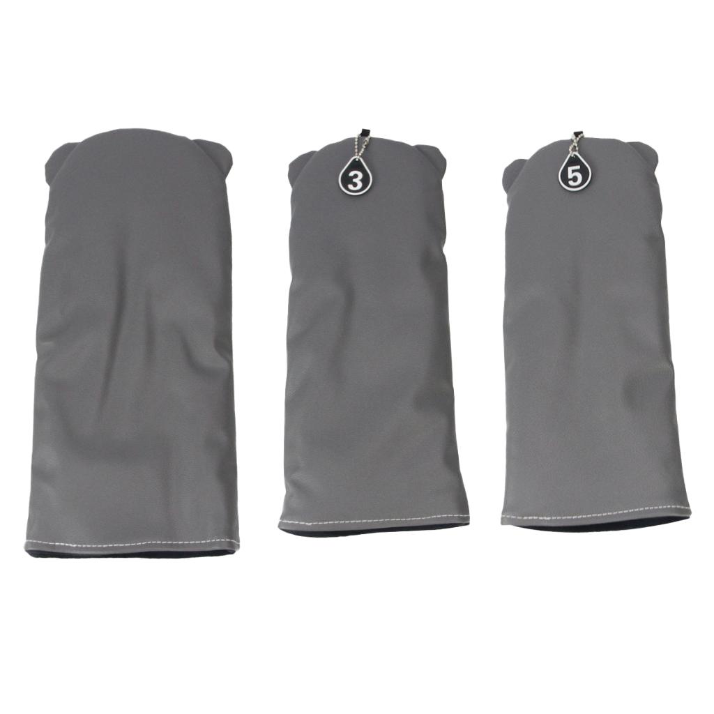 3 Pack Golf Club Headcover, Performance PU Golf Head Cover for Wood Drivers