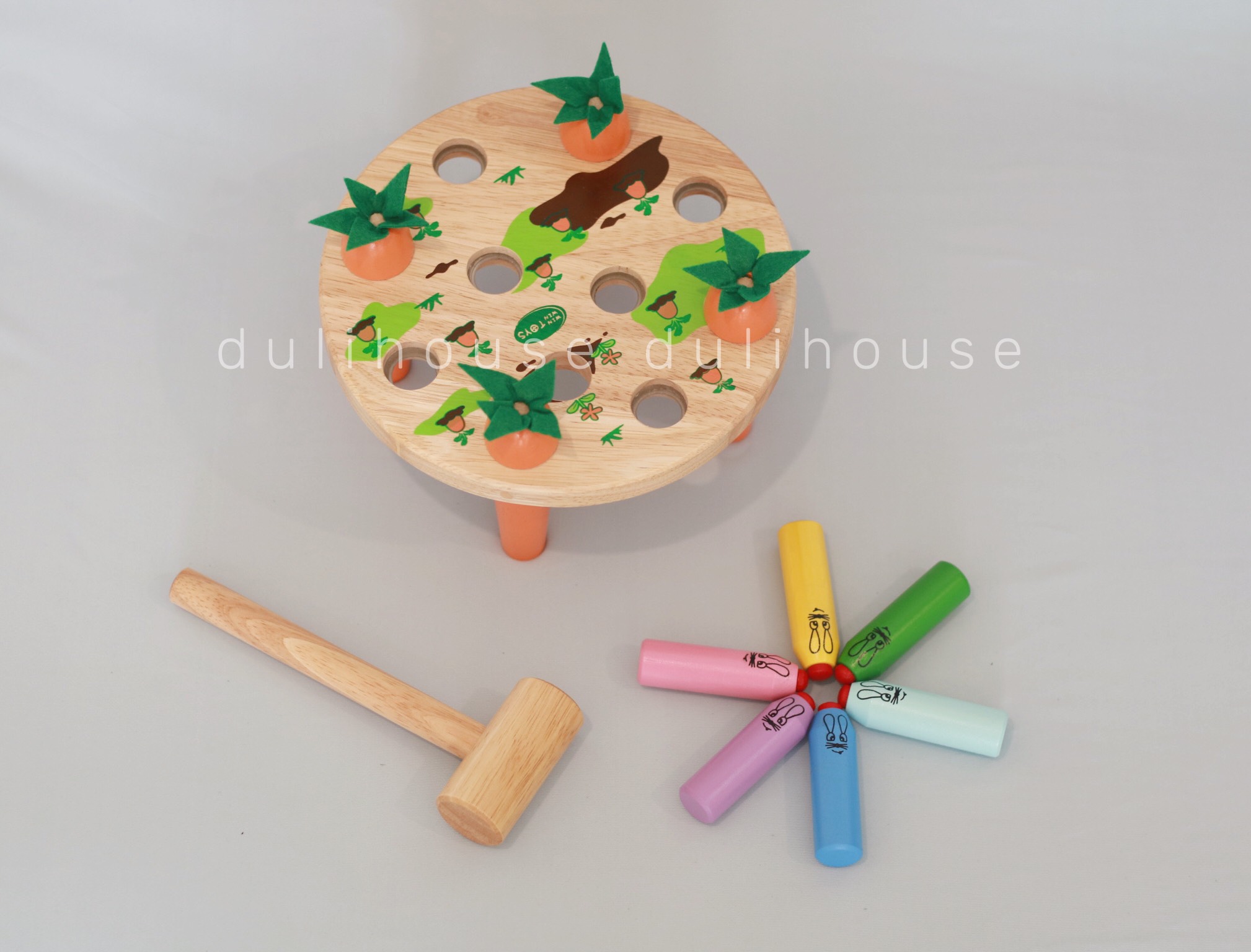 Đồ chơi gỗ búa đập thỏ, giúp bé phân biệt màu sắc, rèn luyện tính khéo léo, nhanh nhẹn, chính xác - Sản xuất tại Việt Nam