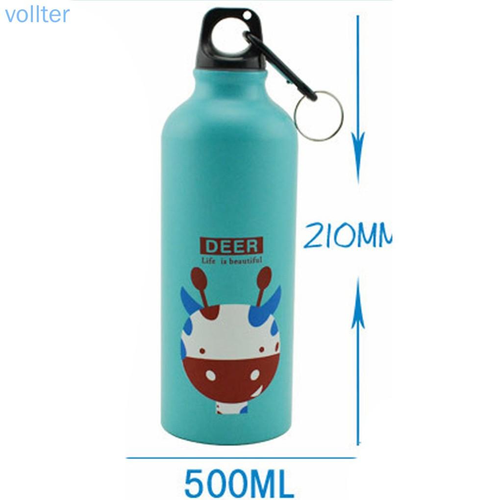 Bình Nước Thể Thao 500ml Làm Từ Hợp Kim Nhôm Với Họa Tiết Hoạt Hình