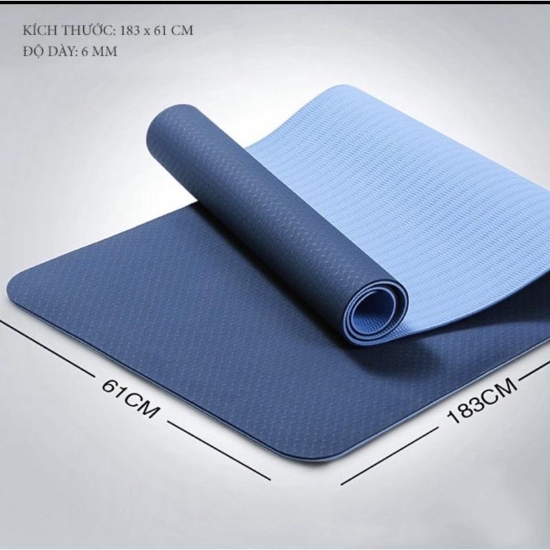 Thảm Tập Yoga TPE 2 Lớp 6mm định tuyến Cao Cấp Chống Trượt - Hàng Loại 1 Chất Lượng Tuyệt Vời