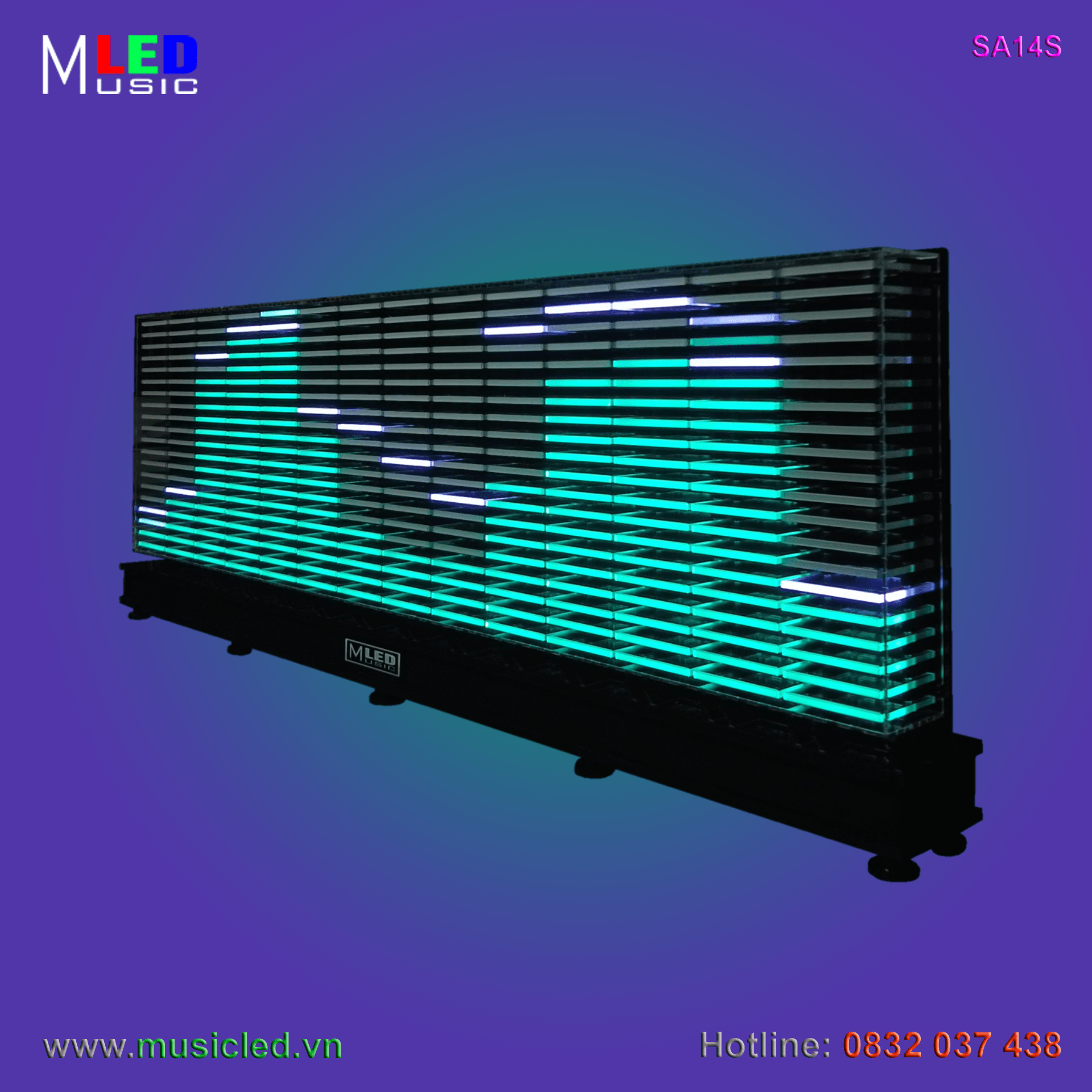 Dàn đèn Music LED nháy theo tần số nhạc 14 cột để bàn