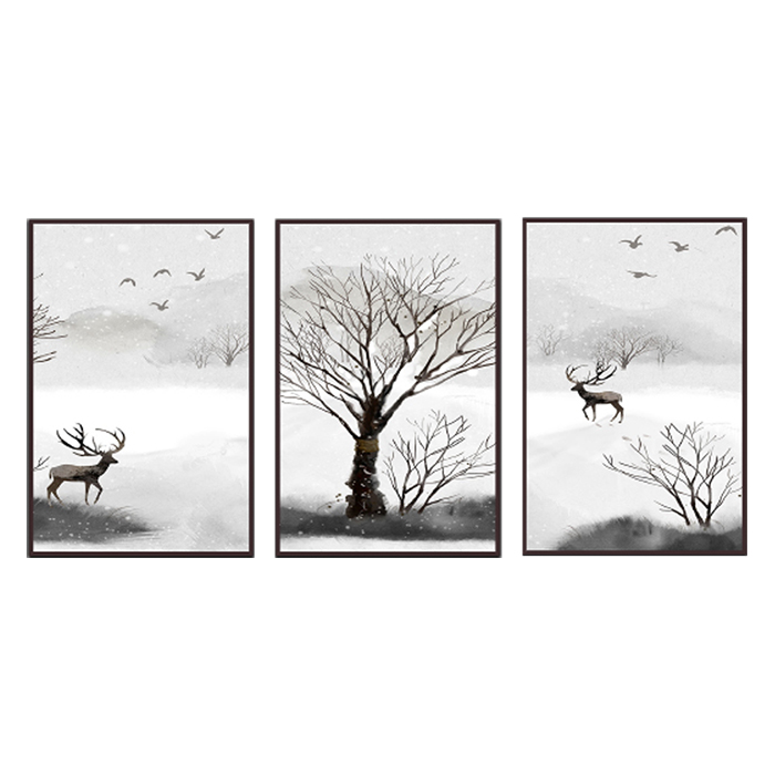 Bộ 3 Tấm Tranh Trang Trí Vải Canvas Hiện Đại (40 x 60) Q28-038