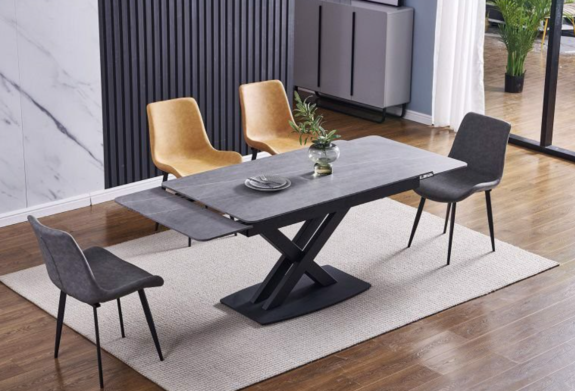 Bàn ăn thông minh kéo dài mặt đá ceramic Juno Sofa chân sắt kích thước 1m4/1m8 x 80 x 75cm