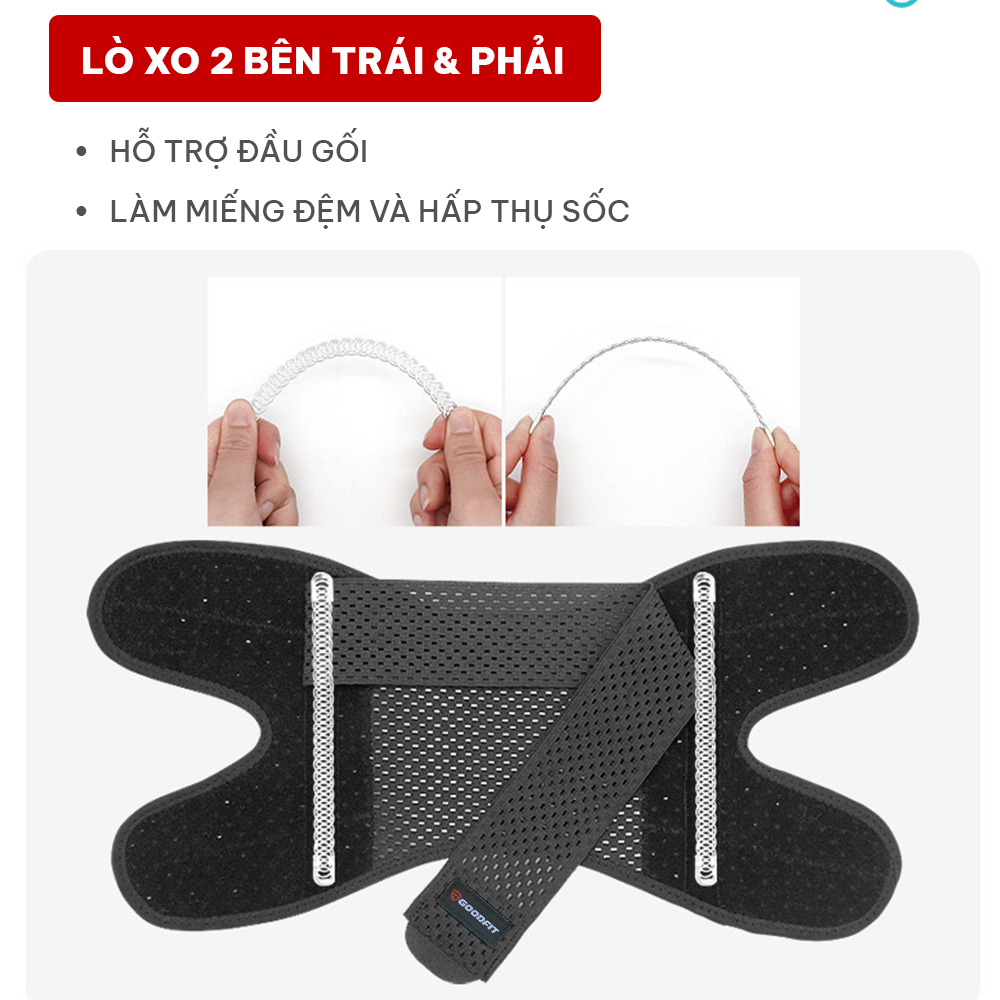 Băng đầu gối chuyên nghiệp GoodFit GF526K thoáng khí, có thể điều chỉnh, hỗ trợ giảm đau khớp