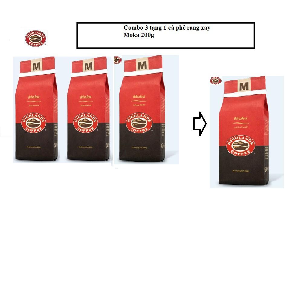 Mua 3 gói tặng 1 gói Cà phê Rang xay Moka Highland Coffee 200g