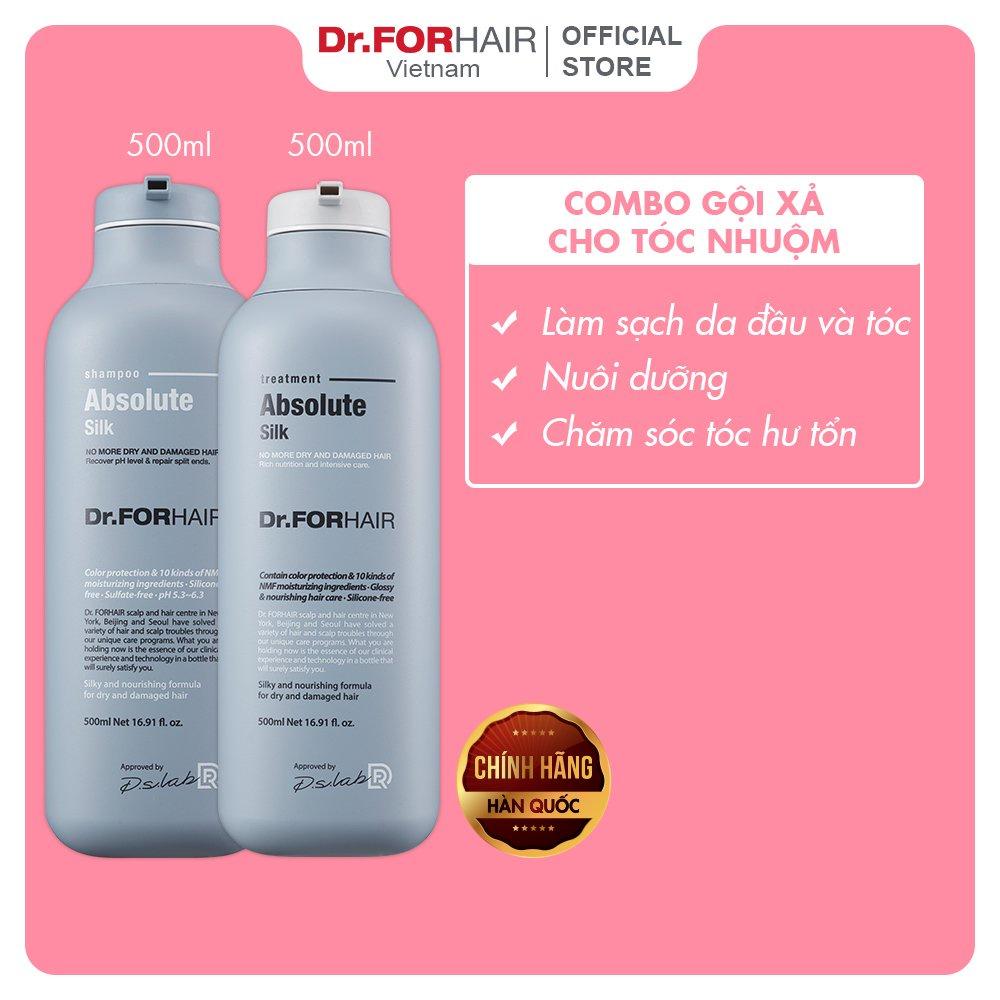 Bộ dầu gội đầu và dầu xả cho tóc nhuộm, giúp phục hồi hư tổn Dr.ForHair Absolute Silk 500ml