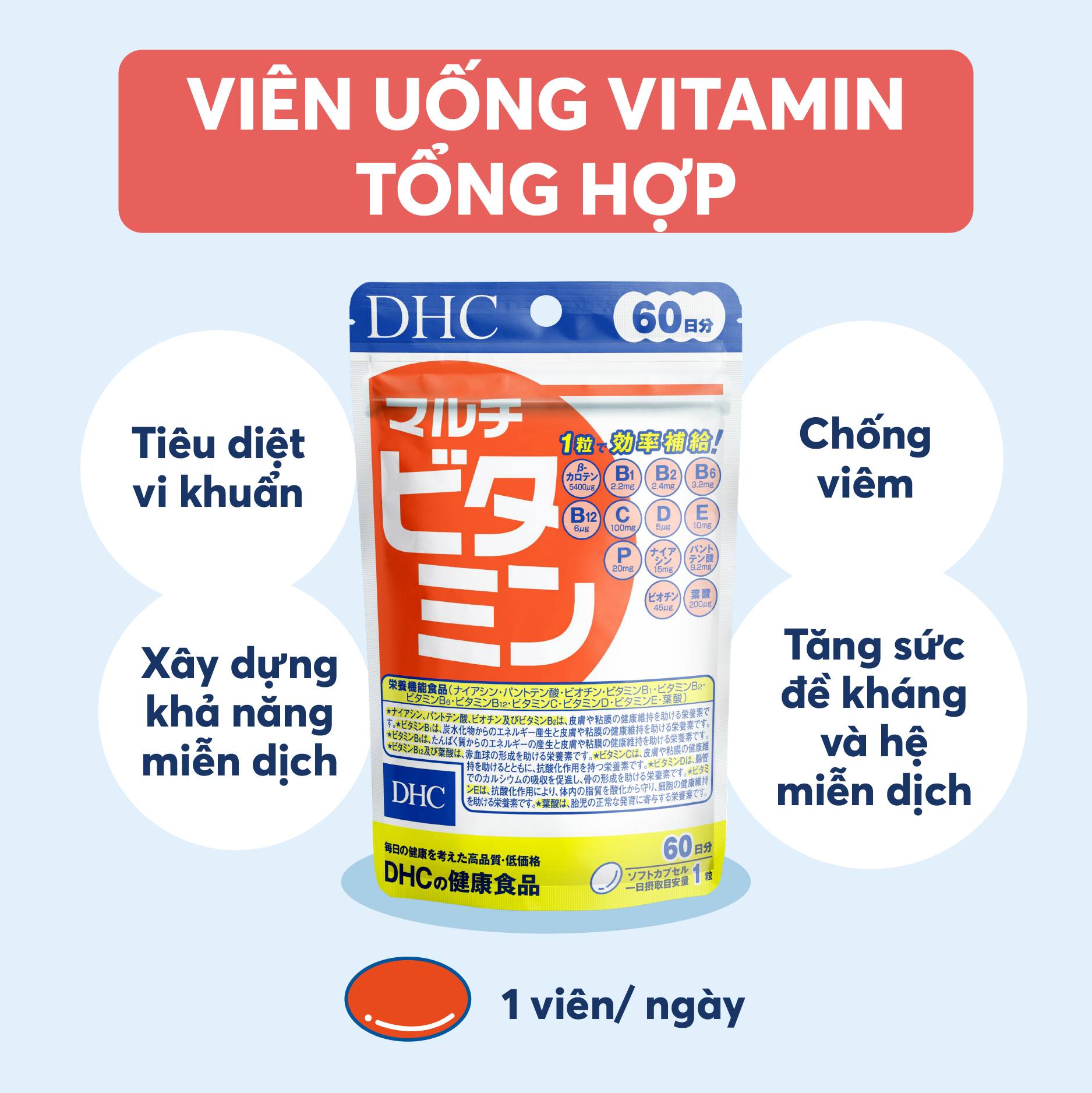 Vitamin tổng hợp DHC Nhật tăng sức đề kháng, làm chậm quá trình lão hóa, tăng sức khỏe tổng thể - Massel Official
