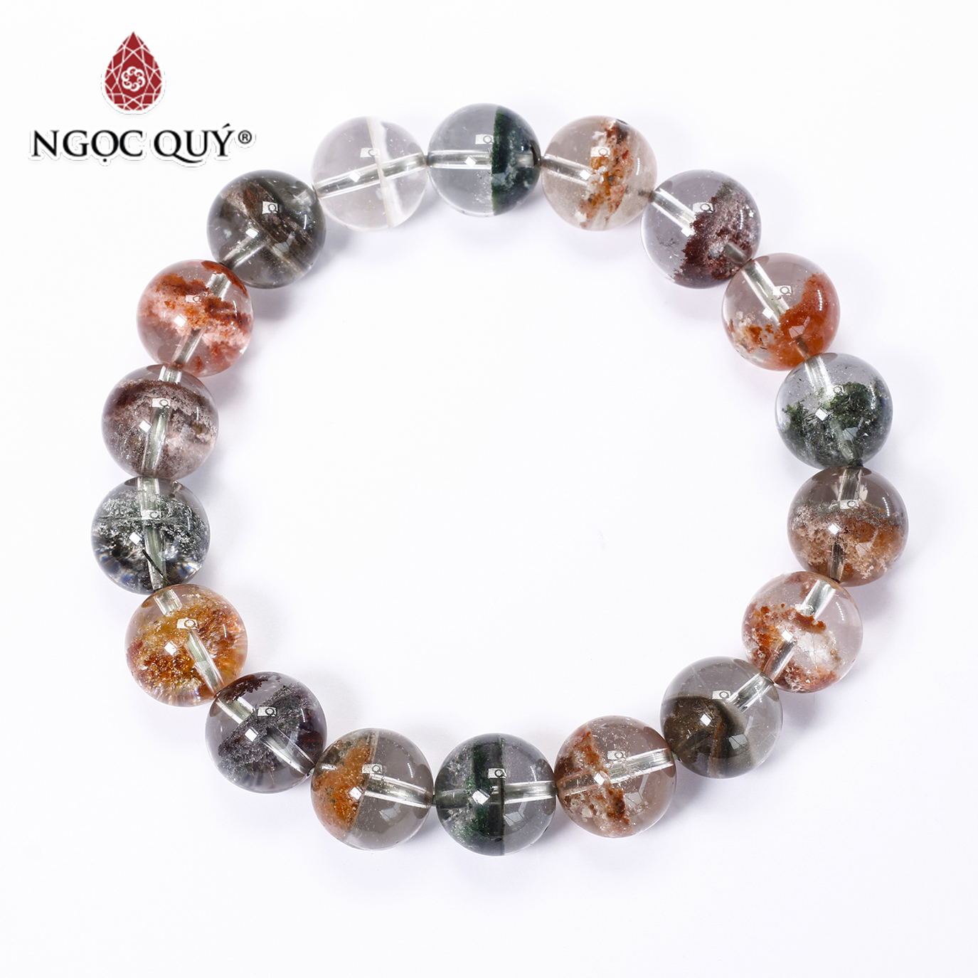 Vòng tay đá ưu linh đa sắc size hạt 12mm - Ngọc Quý Gemstones