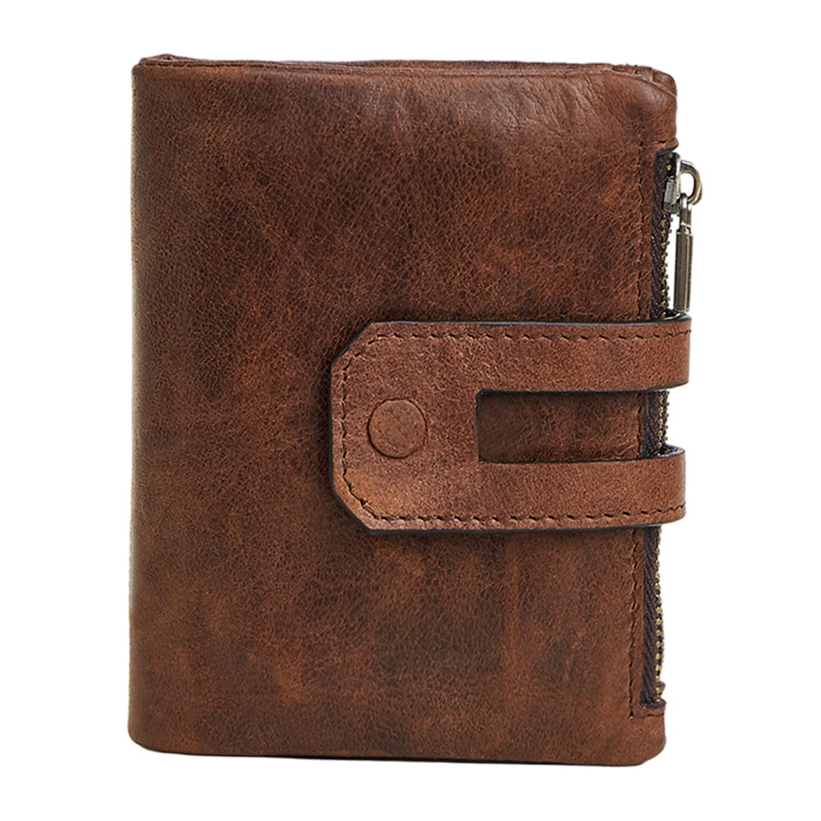 Soft RFID Blocking Women Men Wallet ,with Snap Zip ,Multi Card Case ,Cowhide Bifold Credit Card Holder ,Coin Pocket