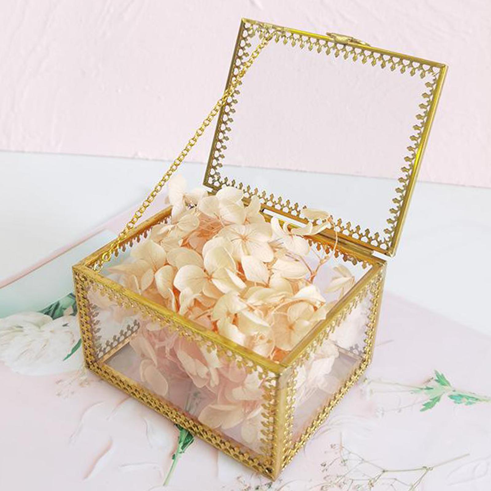 Glass Vintage Jewelry Box Geometric Jewelry Display Organizer Keepsake Box Case