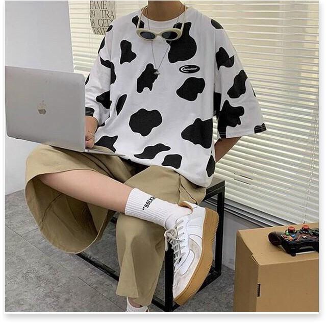 ÁO THUN LOANG BÒ SỮA NAM NỮ,FORM RỘNG SIÊU NGẦU,THIẾT KẾ HỌA TIẾT HỢP THỜI TRANG 1HIT1 FASHION