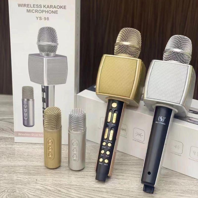 Micro Hát Karaoke Bluetooth Không Dây YS-98 Kèm Micro Phụ Hát Song Ca Cực Hay