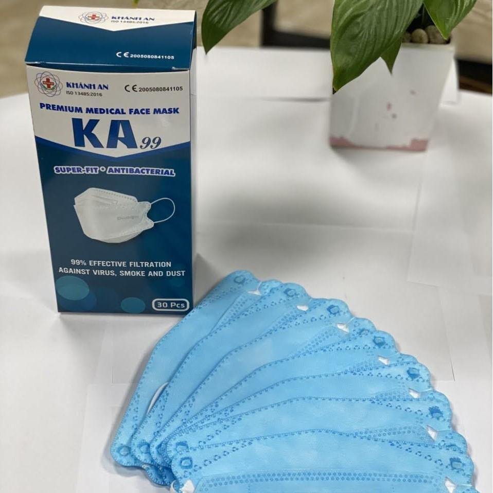10 cái khẩu trang y tế 4D Khánh An KA99 ngăn vi khuẩn virus 99% ôm sát khuôn mặt không lem son và rất dễ thở