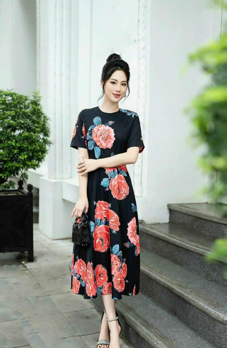 ĐẦM XÒE LỤA HỌA TIẾT SIÊU ĐẸP