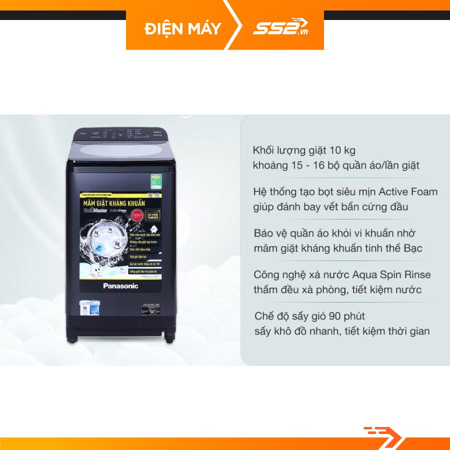 Máy giặt Panasonic 10 Kg NA-F100A9DRV - Hàng Chính Hãng
