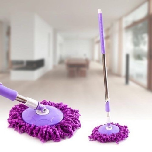 [Quà Tặng] Cây chổi lau nhà 360 độ mâm nhựa tự vắt trợ lực thông minh thấm nước tốt