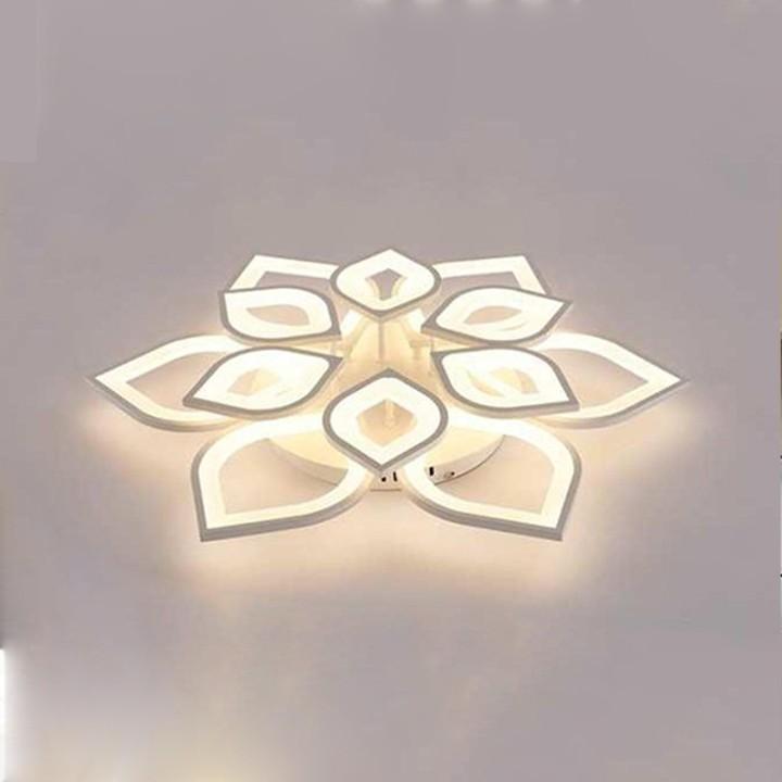 Đèn trần trang trí phòng khách LED 12 cánh sen 3 chế độ màu có điều khiển lighthouse