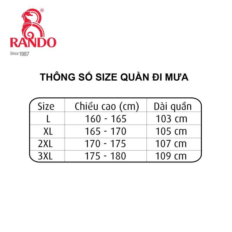 Quần đi mưa cao cấp, chính hãng Rando