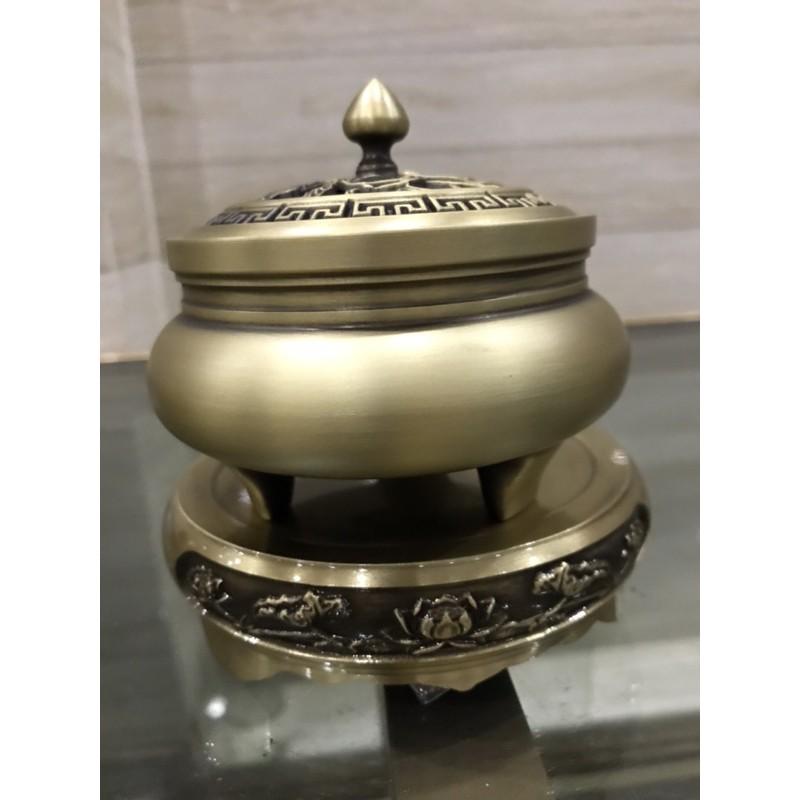 Bộ Lư xông trầm bằng đồng có chân