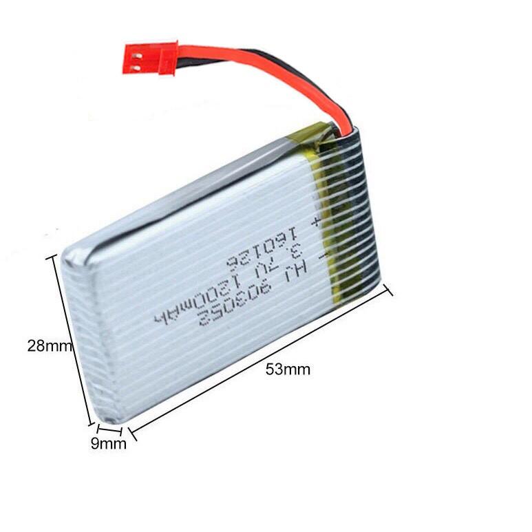 Pin Máy Bay Điều Khiển Dung Lượng Cao 3.7V 1200mAh 25C Cổng JST Đỏ