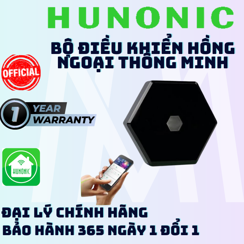Hunonic-Bộ điều khiển hồng ngoại thiết bị tivi, điều hoà, dàn âm thanh, đầu KTS, quạt… từ xa qua điện thoại-Hàng chính hãng