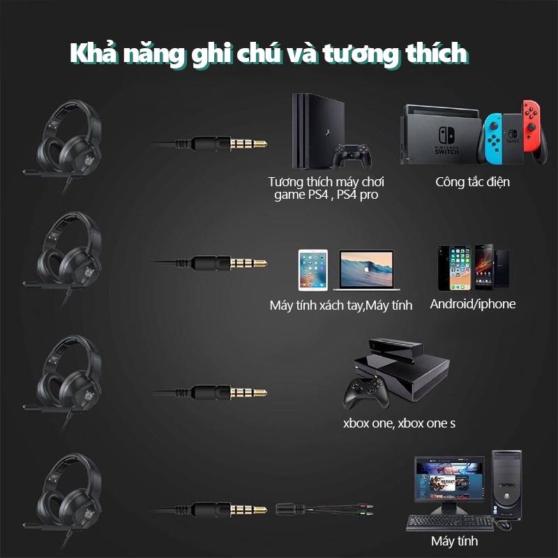 ONIKUMA K19 Tai nghe chụp tai chơi game có mic tích hợp đèn LED cho điện thoại / Pc / Ps4  [Hàng chính hãng]