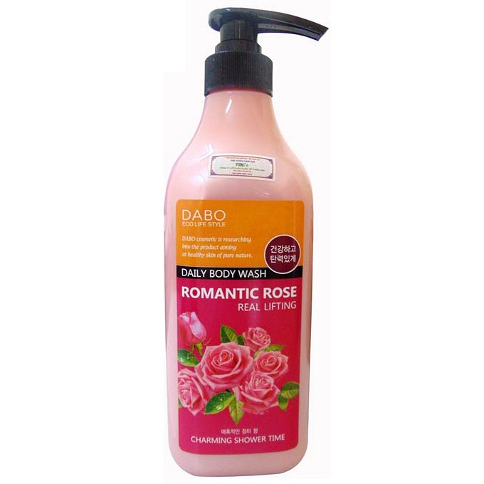 Combo 1 sữa tắm hương nước hoa hồng Dabo Romantic Rose Hàn quốc ( 750ml) + 2 Bông tắm