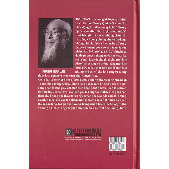 (Bìa Cứng) Triết Học Trung Quốc Thời Tiên Tần - Phùng Hữu Lan - Huỳnh Ngọc Chiến dịch