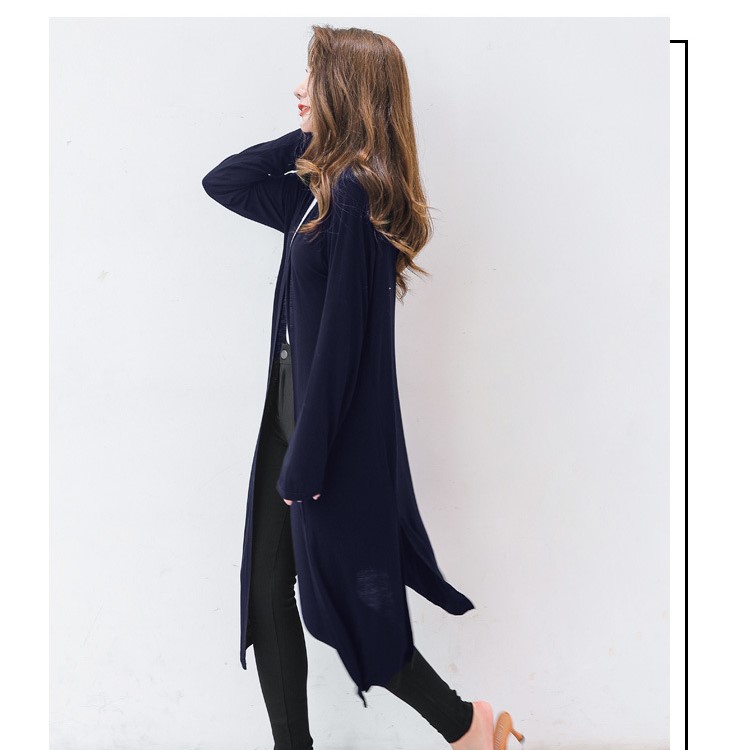 Áo khoác cardigan mỏng nữ dáng dài xẻ tà mẫu mới thu đông DV10