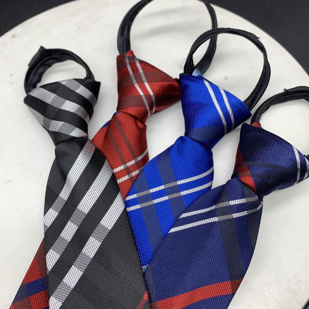 Cà Vạt Nam GiangpkcThắt Sẵn, Dây Kéo, Bản nhỏ 6cm công sở Vải Silk Lụa 100%, 3 Lớp mẫu mới tháng 7-2021