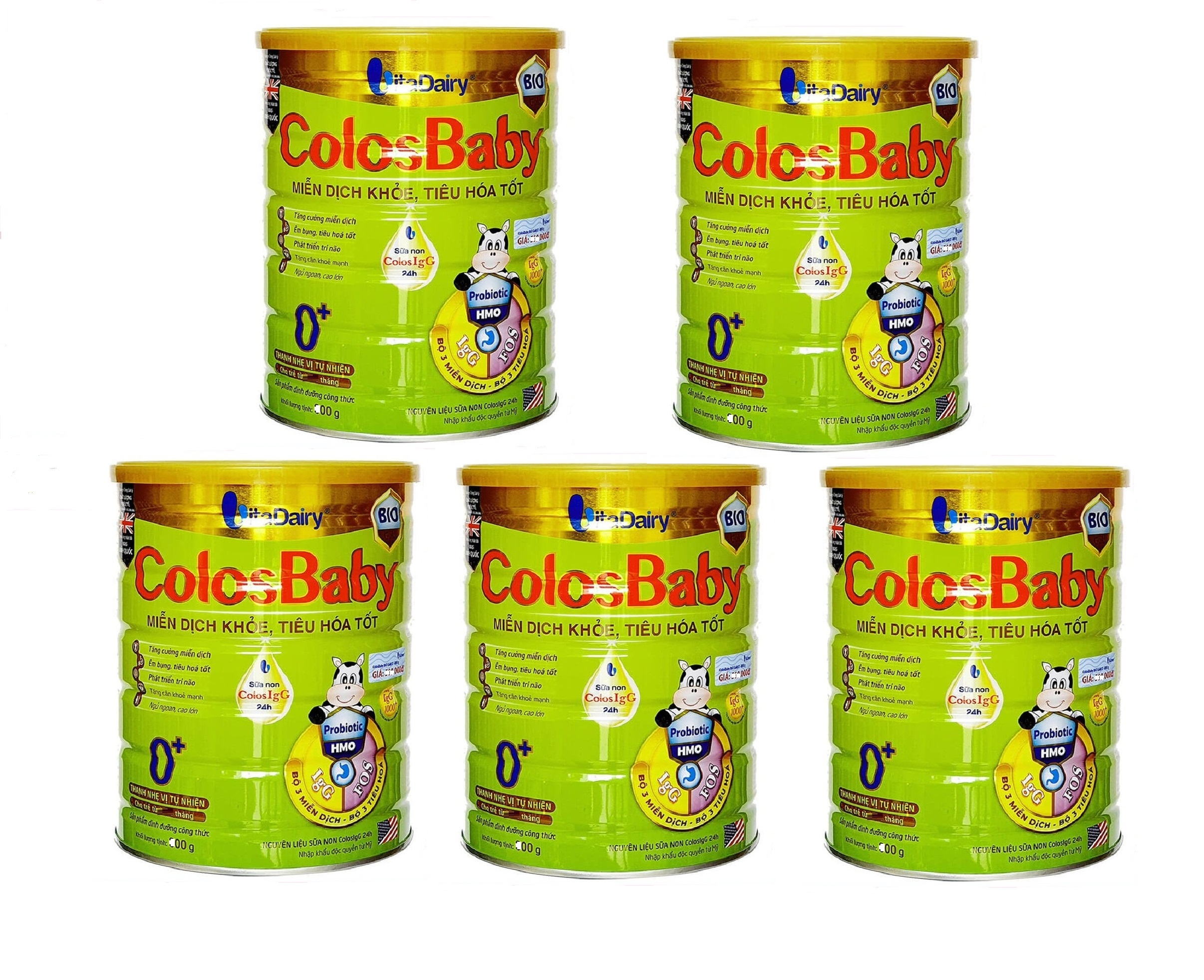 Combo 5 lon Sữa Bột Vitadairy COLOSBABY BIO GOLD 0+ lon 800g