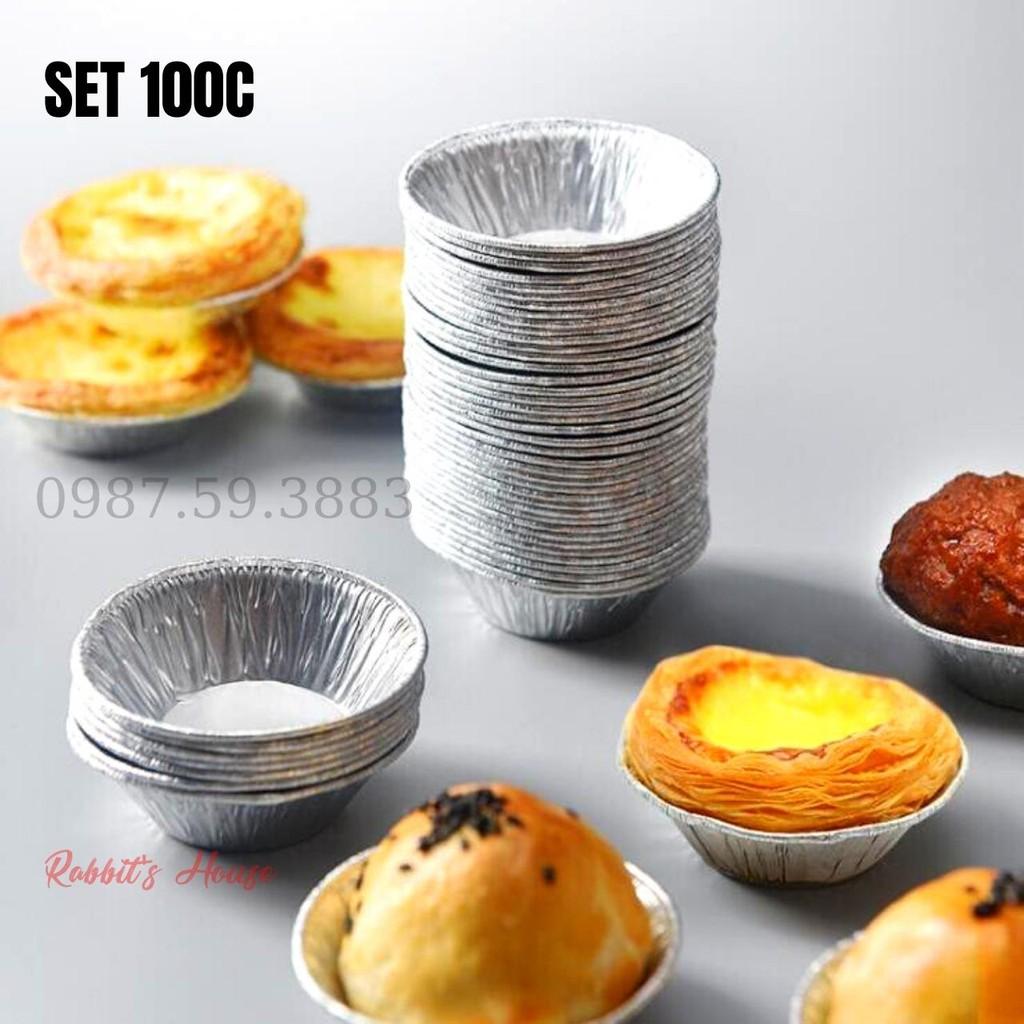 Set 100 Đế Cốc Chén Khuôn giấy bạc nướng thực phẩm, nướng bánh, nướng hàu