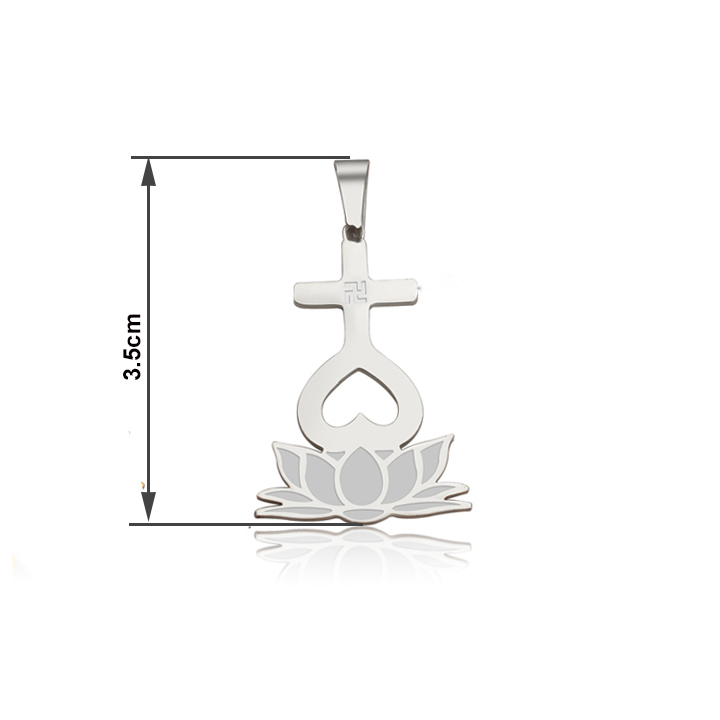 Mặt dây chuyền Thiên Tâm đài sen 3.5cm MMD016KT Không đen không gỉ sét